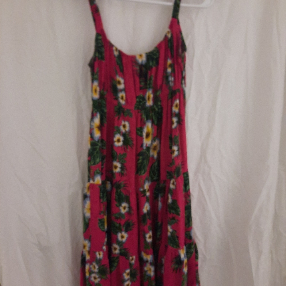 Aloha Fashion maxi dress. size O/S.        Pink, Green, Yellow, Blue, and Brown.